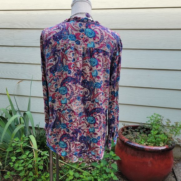 Vintage America sz L button prarie blouse - Picture 2 of 3